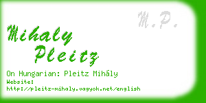 mihaly pleitz business card